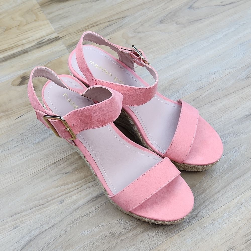 🔸️Madden Coral Vail Buckle Strap Espadrille Wedge Heels Size 8.5 - Picture 5 of 12